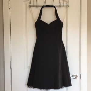 Classic LBD, black halter cocktail dress